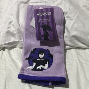 Purple Hand Towels with Gothic Design Wednesday Adam’s look alike Adam’s family